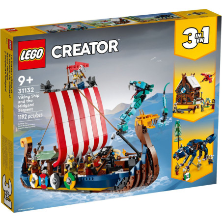 LEGO® Creator 3-in-1,Retired Viking Ship and the Midgard Serpent (31132) | Sunland Bricks NZ