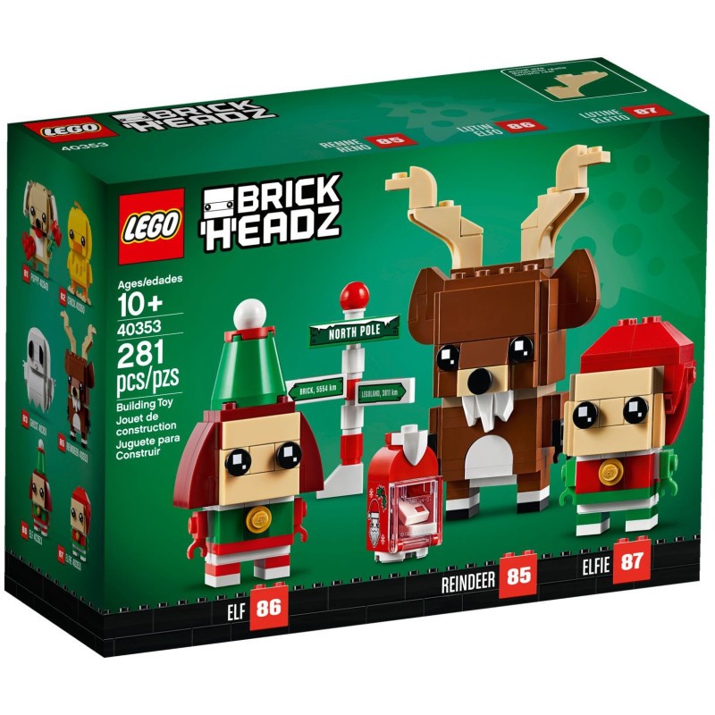 LEGO® BrickHeadz,Christmas Reindeer, Elf & Elfie (40353) | Sunland Bricks NZ